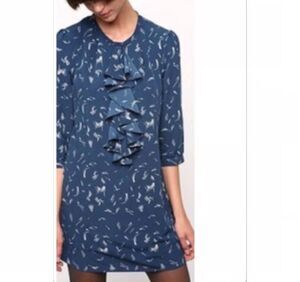 Urban Outfitters UO Silence + Noise Blue Ruffle Shift Dress XS